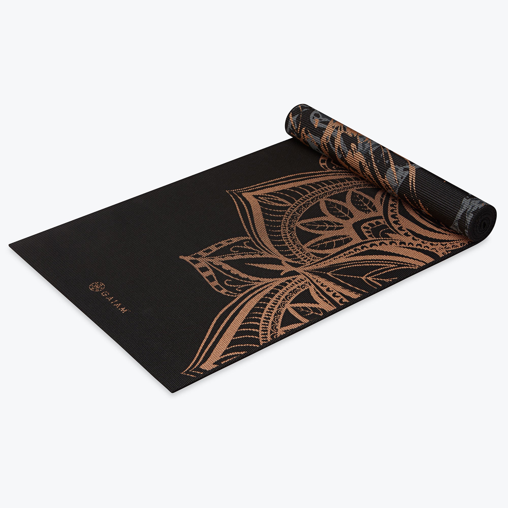 Premium Reversible Marbled Bronze Medallion Yoga Mat (6mm) - Image 3